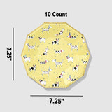 10 Count Hot Diggity Dog Small Paper Plates 7.25 Inch Fun Party Plates for Dog Lovers