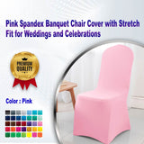 Pink Spandex Banquet Chair Cover with Stretch Fit for Weddings and Celebrations