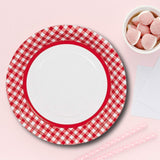 Red Gingham Paper Dinner Plates 24 Count Classic Picnic Party Plates 9 Inch