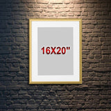 Gold Frame with Mount, 16x20" – Easy No-Nail Hanging, Horizontal or Vertical!