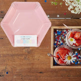 12 Count Pastel Color Hexagonal Paper Dessert Plates 7 Inch