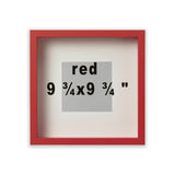 9 ¾x9 ¾" Red Frame with Acid-Free Mat & ALFTA Adhesive Hook – Deep Design for Hanging or Standing