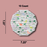 10 Count Dino Mite Small Paper Plates 7.25 Inch Fun Dinosaur Party Plates for Kids