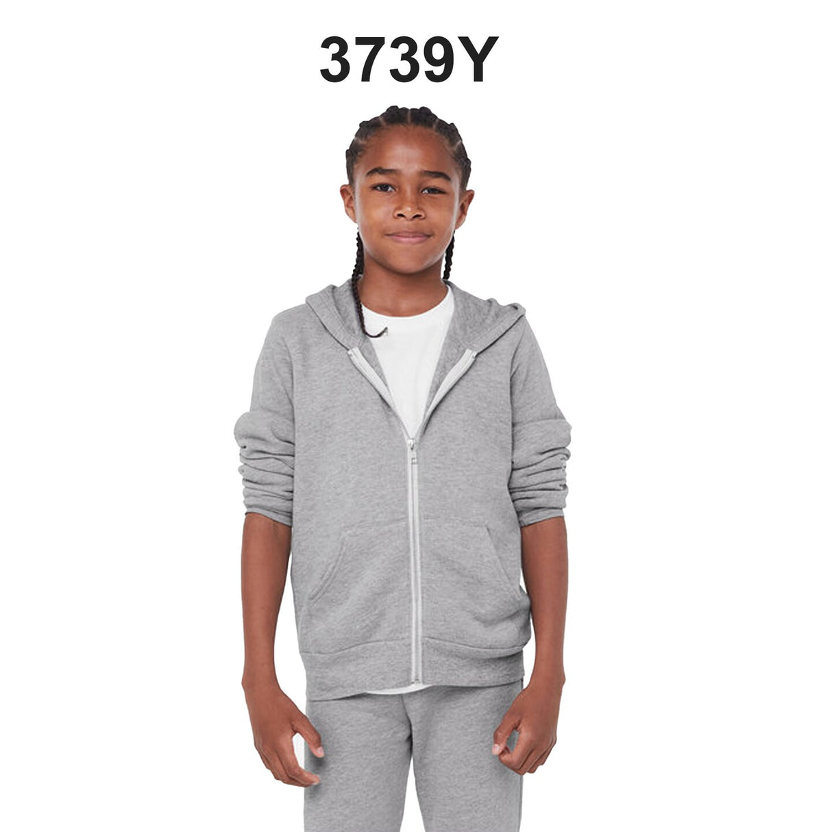 Bella + Canvas® Youth Sponge Fleece Full Zip Hooded Sweatshirt