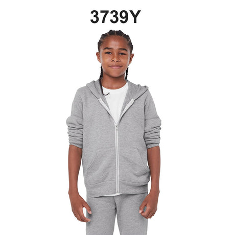 Bella + Canvas® Youth Sponge Fleece Full Zip Hooded Sweatshirt