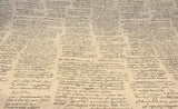 Waverly Scripted Writing Linen Rayon Fabric - Indigo Writing, 54" Width (1 Yard)