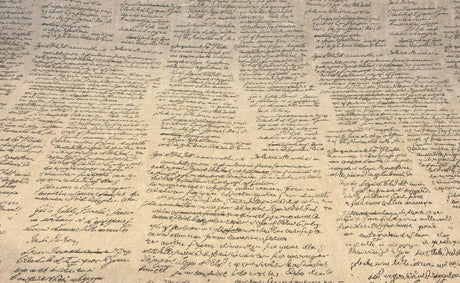 Waverly Scripted Writing Linen Rayon Fabric - Indigo Writing, 54" Width (1 Yard)
