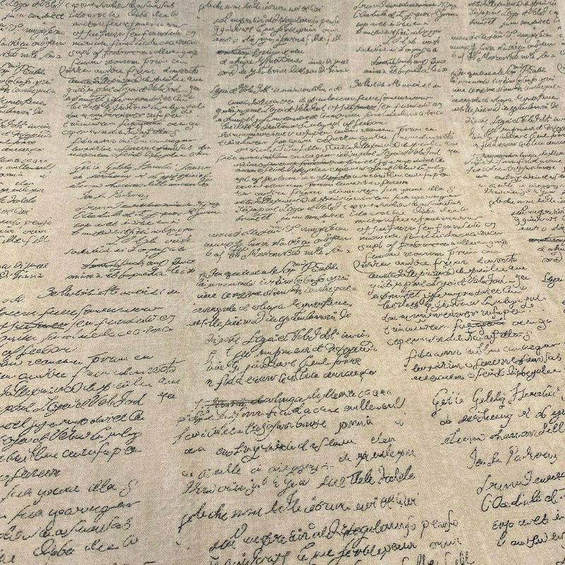 Waverly Scripted Writing Linen Rayon Fabric - Indigo Writing, 54" Width (1 Yard)