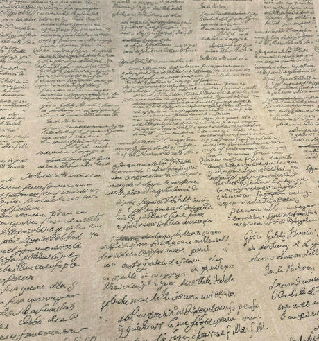 Waverly Scripted Writing Linen Rayon Fabric - Indigo Writing, 54" Width (1 Yard)