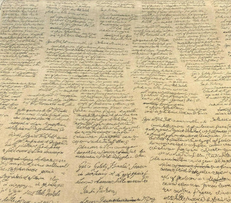 Waverly Scripted Writing Linen Rayon Fabric - Indigo Writing, 54" Width (1 Yard)