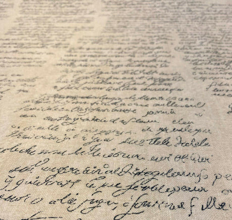 Waverly Scripted Writing Linen Rayon Fabric - Indigo Writing, 54" Width (1 Yard)