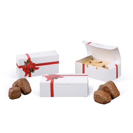 1/2 lb Ribbon & Holly Candy Box
