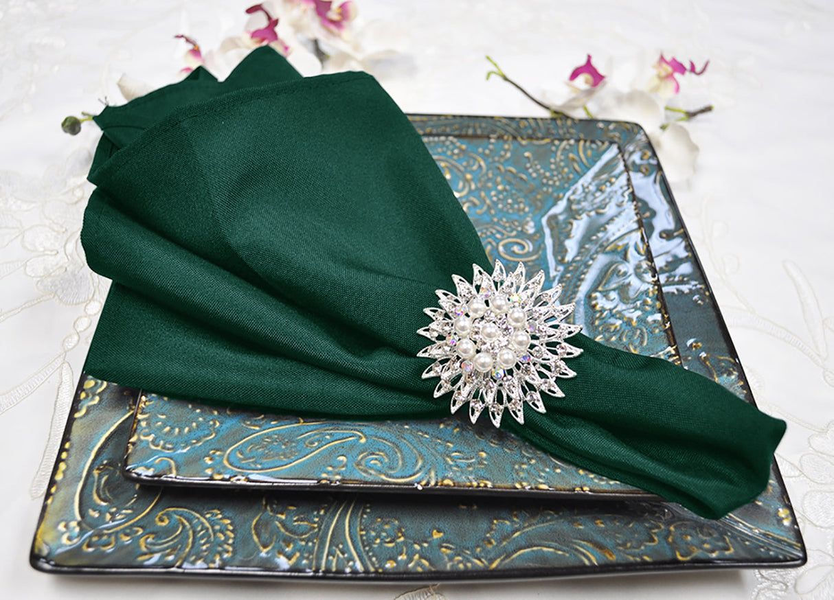 Sample Polyester Dinner Napkin 20x20 Hunter Green/Holly Green