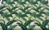 Outdoor Island Hoppin Banana Leaf Gray Polyester Fabric - Gray Banana Leaf Pattern, 54" Width (1 Yard)