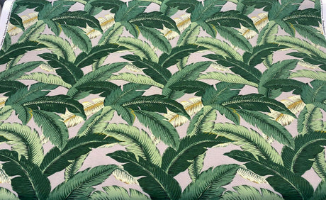 Outdoor Island Hoppin Banana Leaf Gray Polyester Fabric - Gray Banana Leaf Pattern, 54" Width (1 Yard)