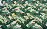 Outdoor Island Hoppin Banana Leaf Gray Polyester Fabric - Gray Banana Leaf Pattern, 54" Width (1 Yard)