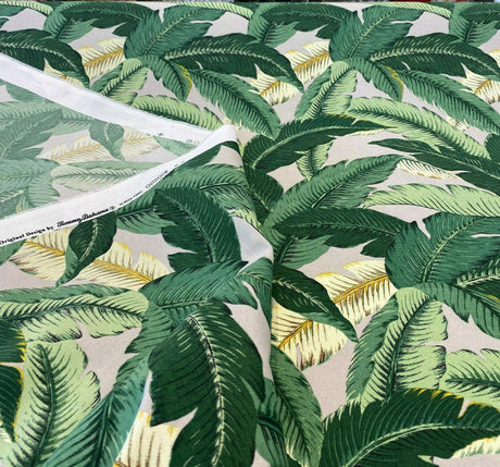 Outdoor Island Hoppin Banana Leaf Gray Polyester Fabric - Gray Banana Leaf Pattern, 54" Width (1 Yard)