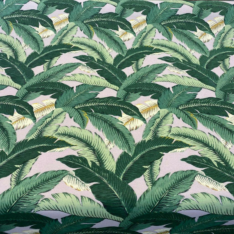 Outdoor Island Hoppin Banana Leaf Gray Polyester Fabric - Gray Banana Leaf Pattern, 54" Width (1 Yard)