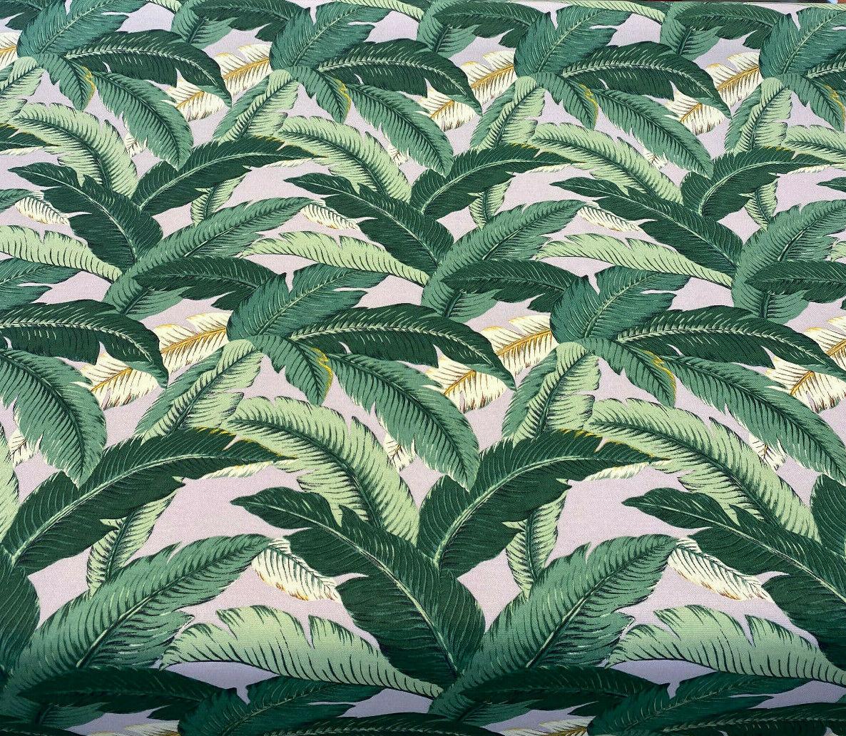 Outdoor Island Hoppin Banana Leaf Gray Polyester Fabric - Gray Banana Leaf Pattern, 54" Width (1 Yard)