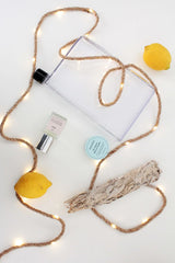 30 LED Woven Rope String Lights – Battery Operated, 19 ft Total