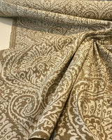 High Note Linen Fabric - Chalk White Floral, 54" Width (1 Yard)