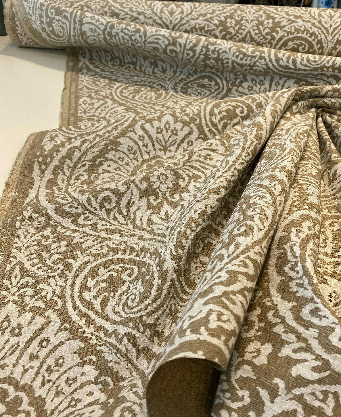 High Note Linen Fabric - Chalk White Floral, 54" Width (1 Yard)