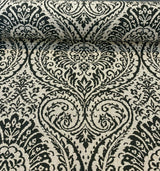 Waverly High Note Ink Black Linen Blend Fabric - Black Floral Print, 54" Width (1 Yard)