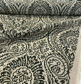 Waverly High Note Ink Black Linen Blend Fabric - Black Floral Print, 54" Width (1 Yard)