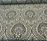 Waverly High Note Ink Black Linen Blend Fabric - Black Floral Print, 54" Width (1 Yard)