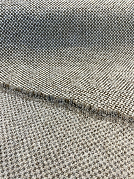 Swavelle Morriston Polyester Acrylic Fabric - Off White With Truffle Brown And Gray, 55" Width (1 Yard)