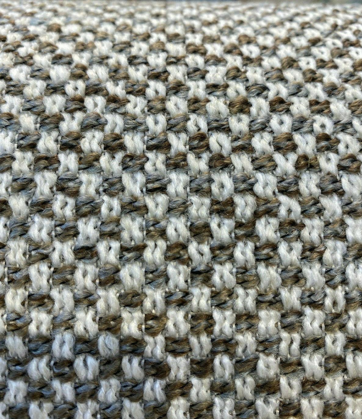 Swavelle Morriston Polyester Acrylic Fabric - Off White With Truffle Brown And Gray, 55" Width (1 Yard)