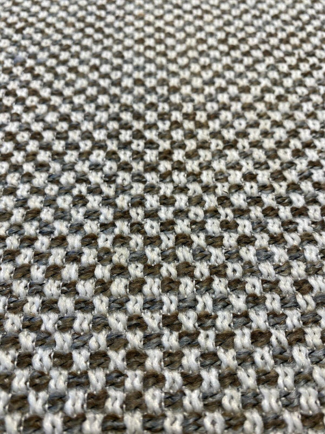 Swavelle Morriston Polyester Acrylic Fabric - Off White With Truffle Brown And Gray, 55" Width (1 Yard)