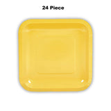 24 Count Yellow Square Paper Dessert Plates for Birthday Wedding Baby Shower Party Supplies Disposable Supplies 7 Inch