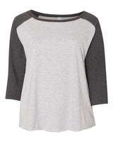 LAT Women's Curvy Collection Baseball Three-Quarter Sleeve Tee