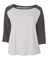 LAT Women's Curvy Collection Baseball Three-Quarter Sleeve Tee