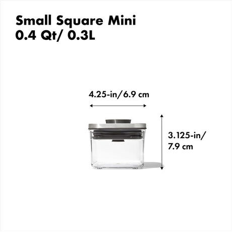 Oxo Steel POP Container - Small Square Mini (0.4 Qt)