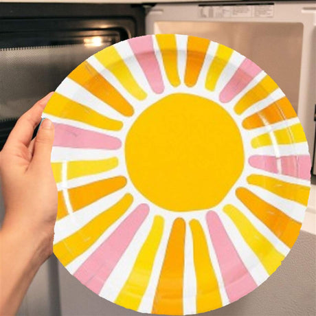 8 Ct. Summer Party Dessert Plates 7 1/4" Disposable Paper Plates Bright & Fun Summer Tableware