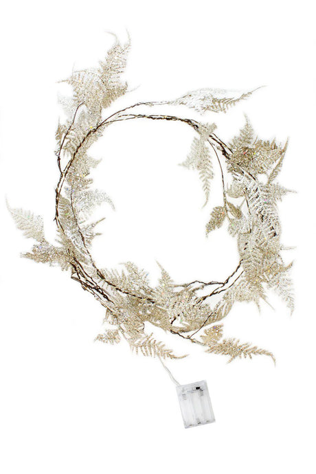 20 LED Gold Glitter Fern Fairy Lights – 7 ft