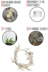 20 LED Gold Glitter Fern Fairy Lights – 7 ft