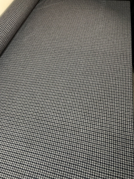 Virgin Wool Houndstooth Tweed Gray-Beige