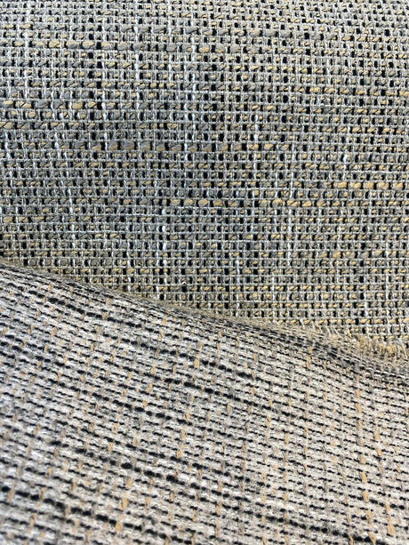 Tafnir Onyx Tweed Chenille Backed Upholstery Fabric - Onyx Tweed, 56" Width (1 Yard)