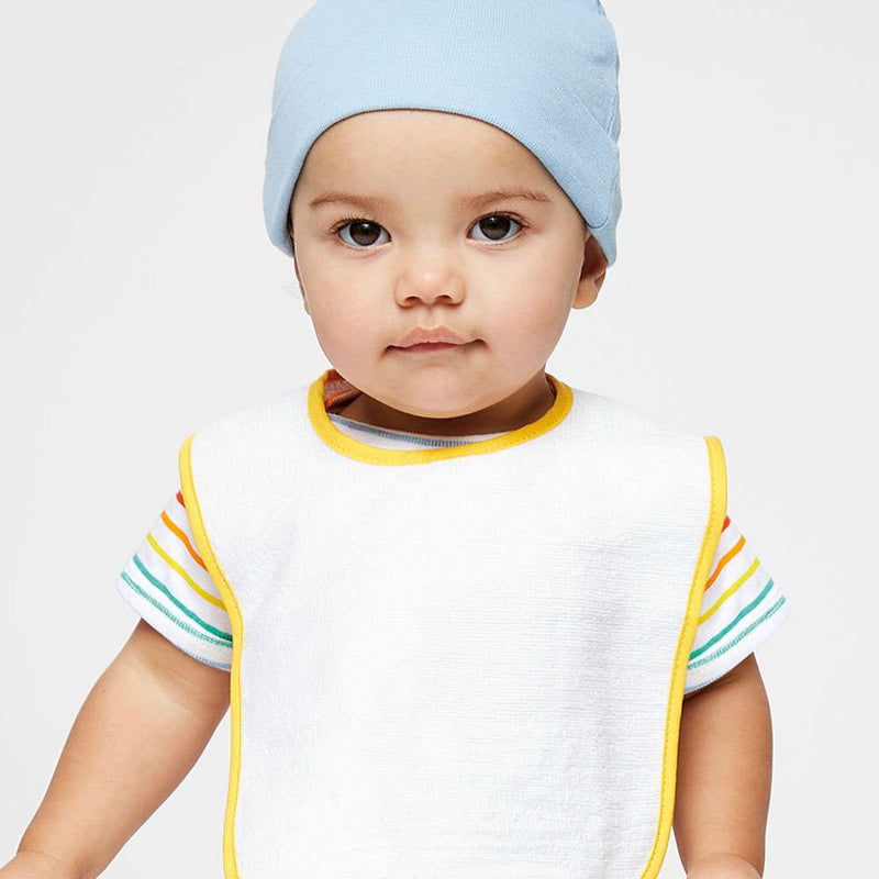 RADYAN® Contrast Trim Terry Bibs for Infants