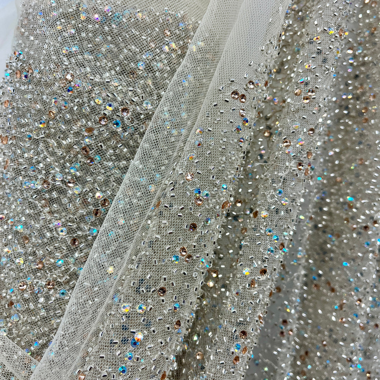 Beaded Lace Mesh Black