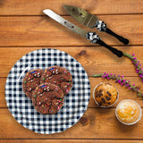 8 Ct. Navy Gingham Paper Dessert Plates 7" Rustic Party Checkered Plates