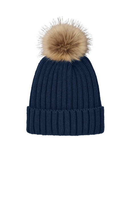 Port Authority® Faux Fur Pom Beanie