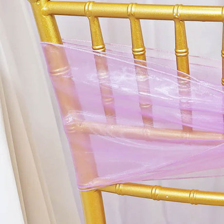 10 Pieces Lavender Organza Chair Sashes 8"x108" Wedding & Event Decor