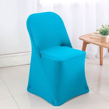1 Piece Turquoise Damask Jacquard Folding Chair Cover for Upscale Events