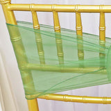 10 Pieces Clover Green Organza Chair Sashes 8"x108" Sheer Chair Decor for Wedding & Event Seating