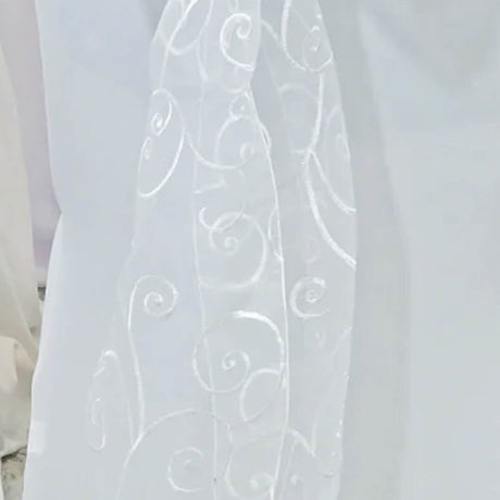 10 Pieces White Embroidered Organza Chair Sashes Elegant Sheer Wedding Decor Wraps 8"x108"