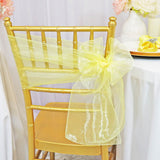 10 Pieces Baby Maize Organza Chair Sashes 8"x108" Sheer Elegant Chair Decor for Weddings & Events